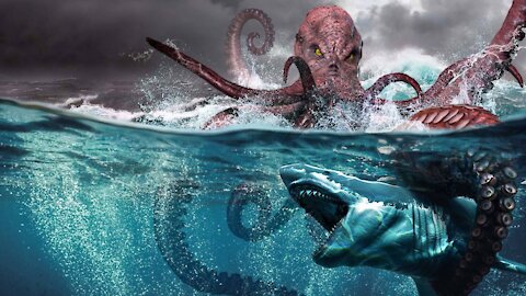 What If a Megalodon Shark Fought the Kraken?