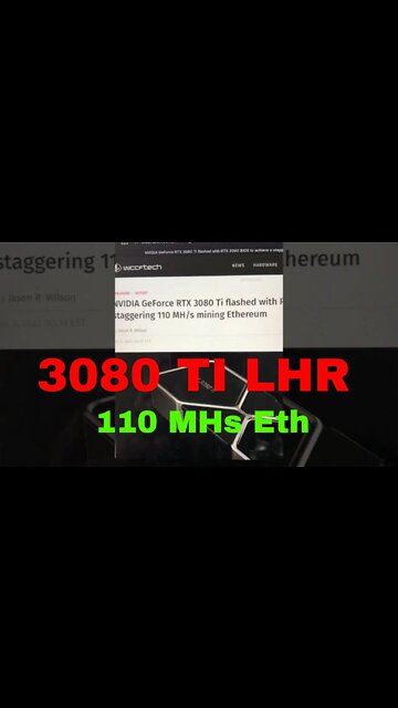NVIDIA GeForce RTX 3080 Ti 110 MH/s mining Ethereum #Shorts