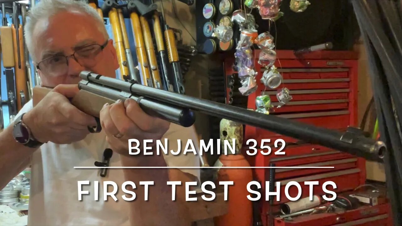 Benjamin model 352 22 caliber 8 gram co2 rifle circa 1954-57 first testing and shots