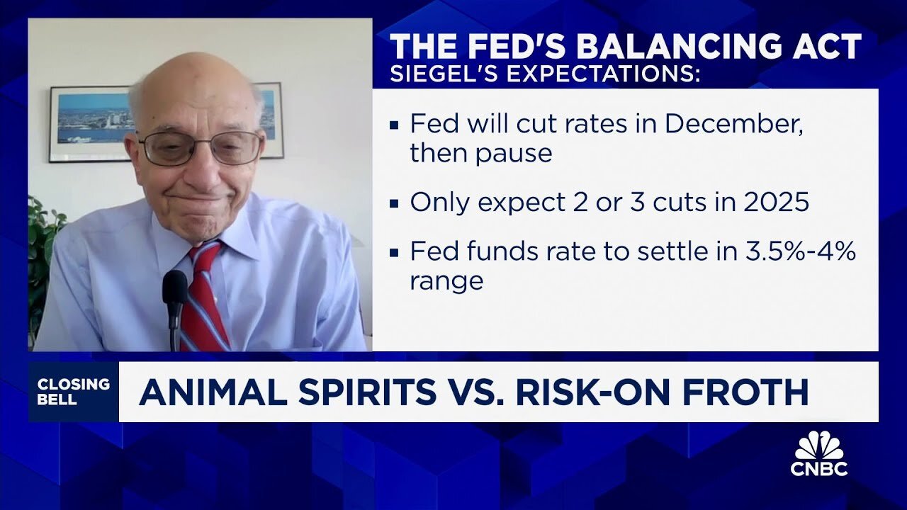 Only two or three rate cuts likely next year, says Wharton's Jeremy Siegel