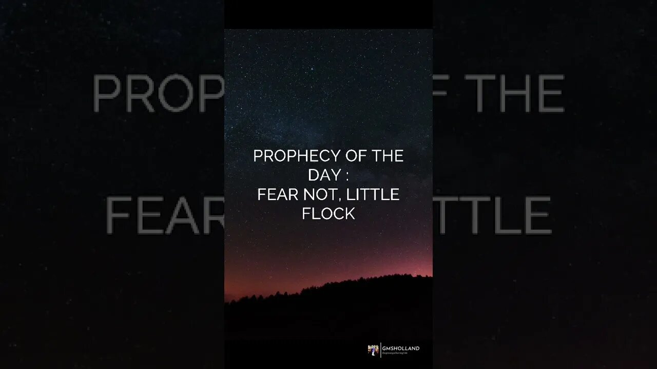 PROPHECY OF THE DAY :FEAR NOT, LITTLE FLOCK