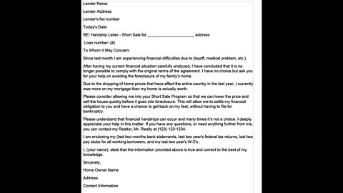 July 24 2022 PRIVATE Hardship Letter