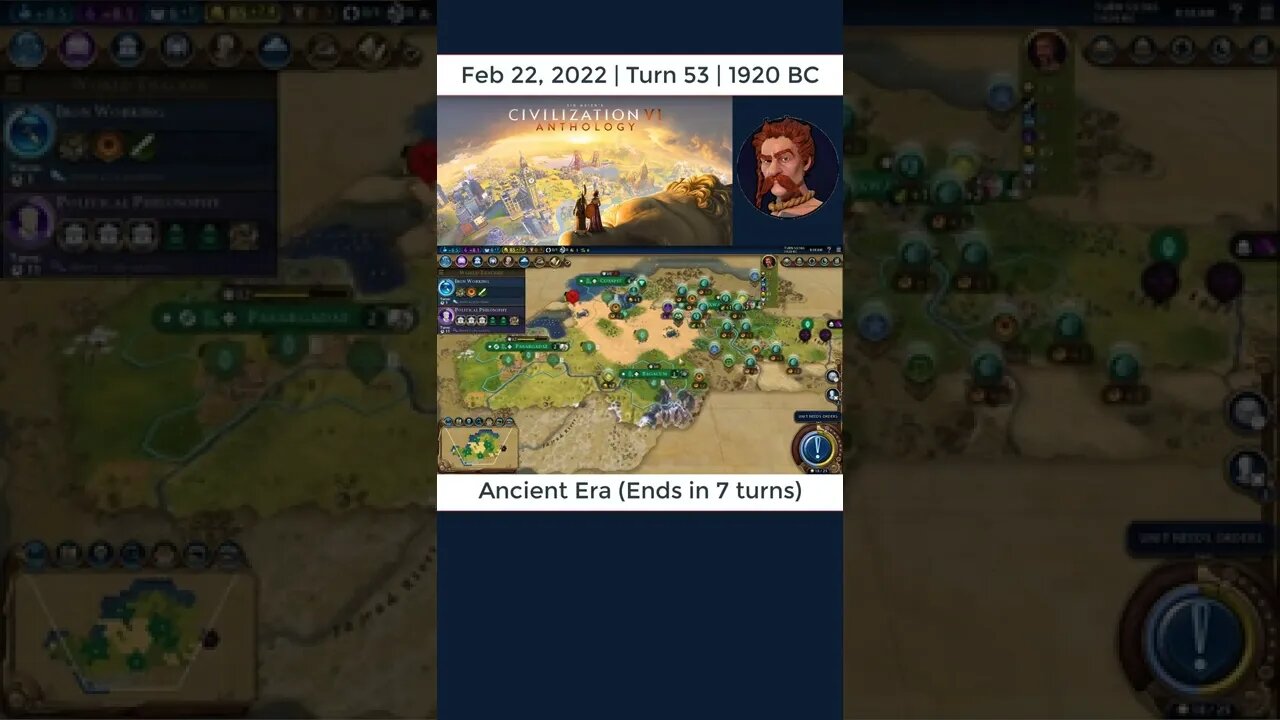 #oneturnadaychallenge #civ6 – Turn 53 - IRON WORKING! #shorts