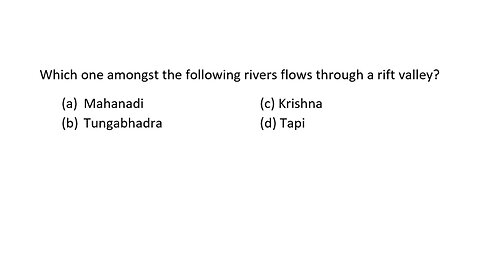 MCQ Which one amongst the following rivers flows through a rift valley