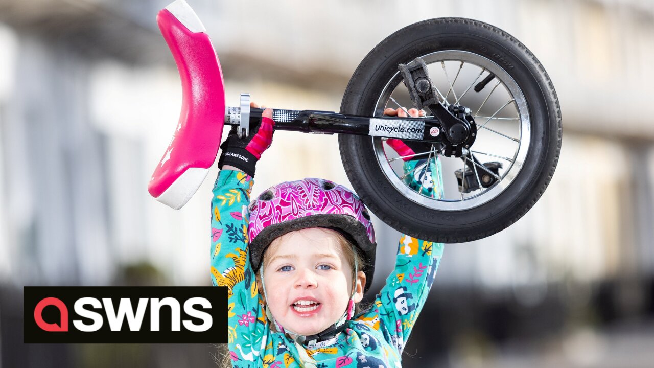 Meet the gifted 4-year-old who learned to UNICYCLE over lockdown