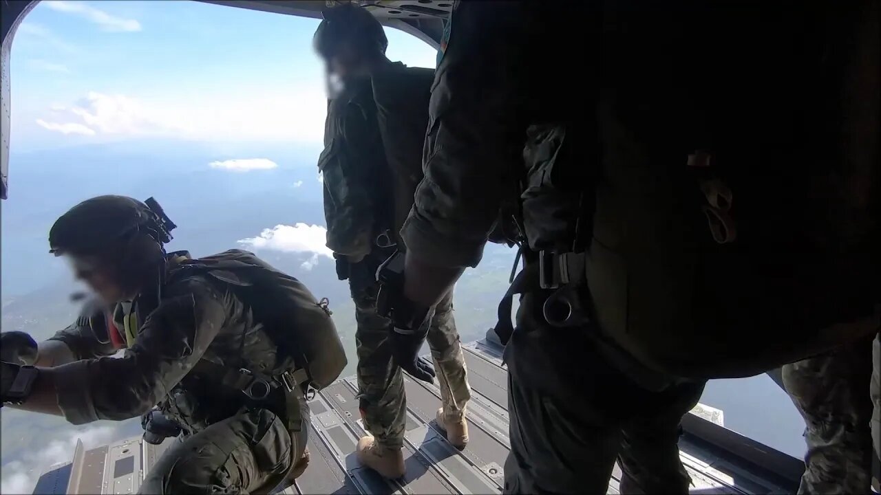 Green Berets Free Fall from Chinook Helicopters
