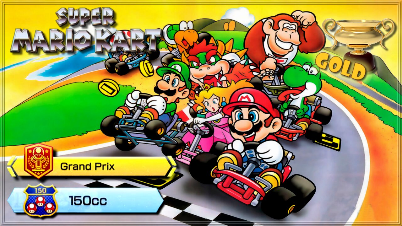 Super Mario Kart [SNES] - All Cups / 150cc / Gold Trophy