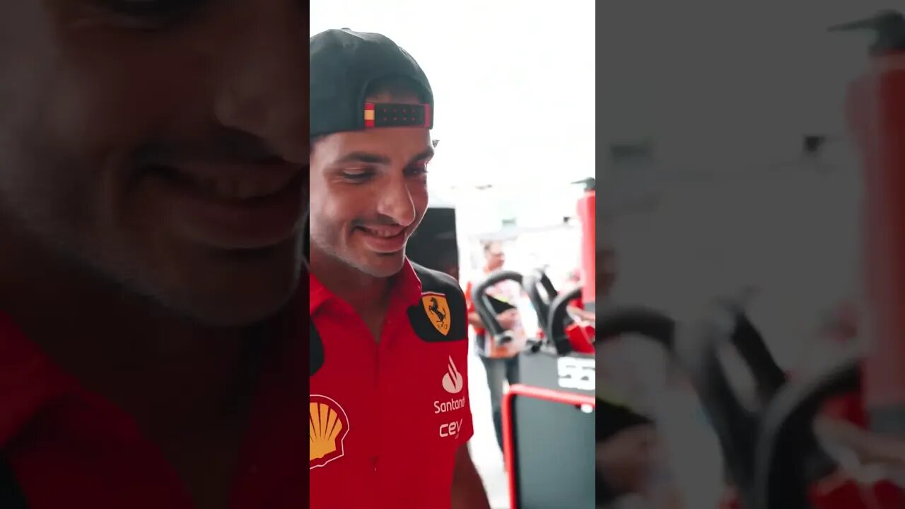 CARLOS SAINZ COM🙌A EQUIPE FERRARI🏁 #shorts #f12023 #ferrari #carlossainz