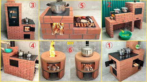 6 types of wood stoves built with red bricks, the most common in the family - You should know