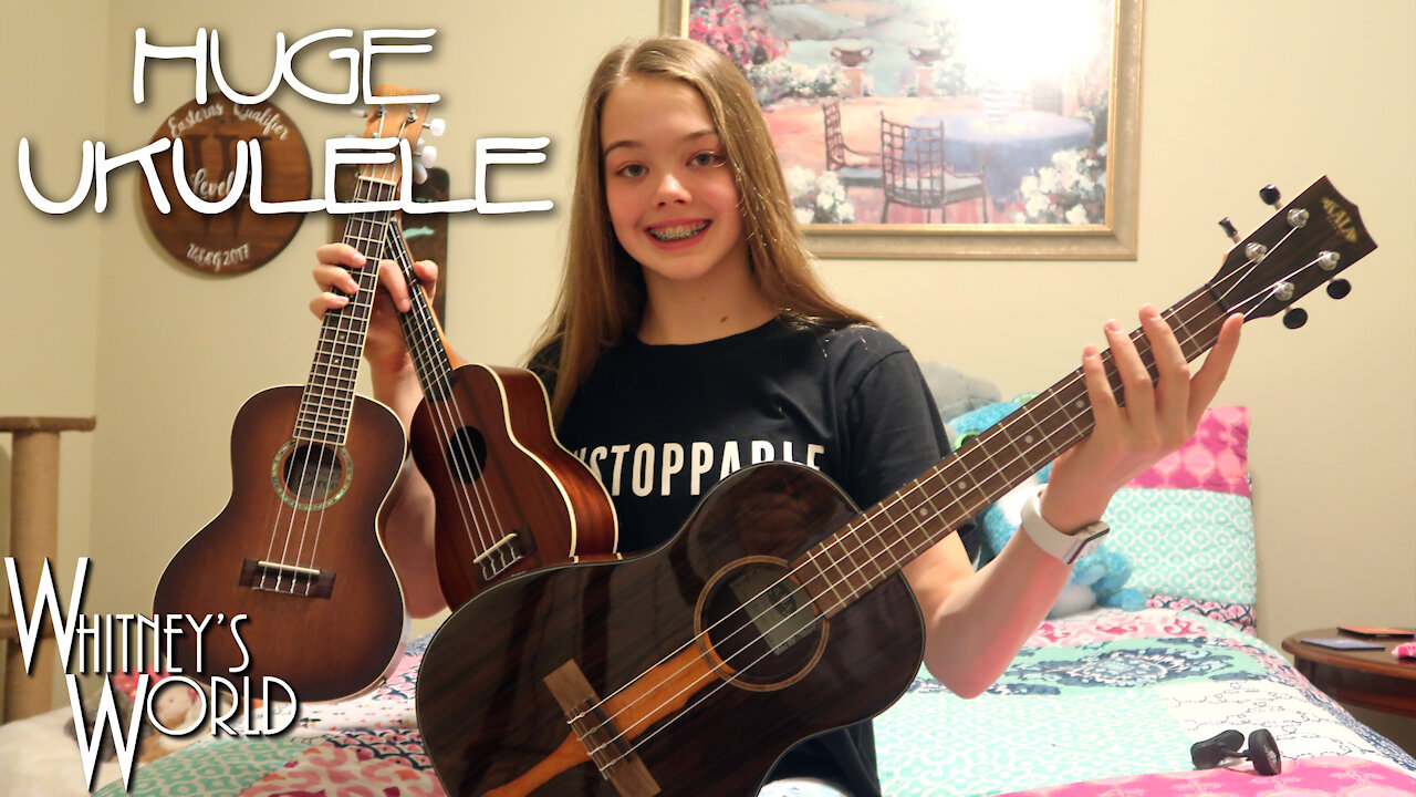 HUGE UKULELE! | Baritone Ukulele Unboxing | Whitney Bjerken