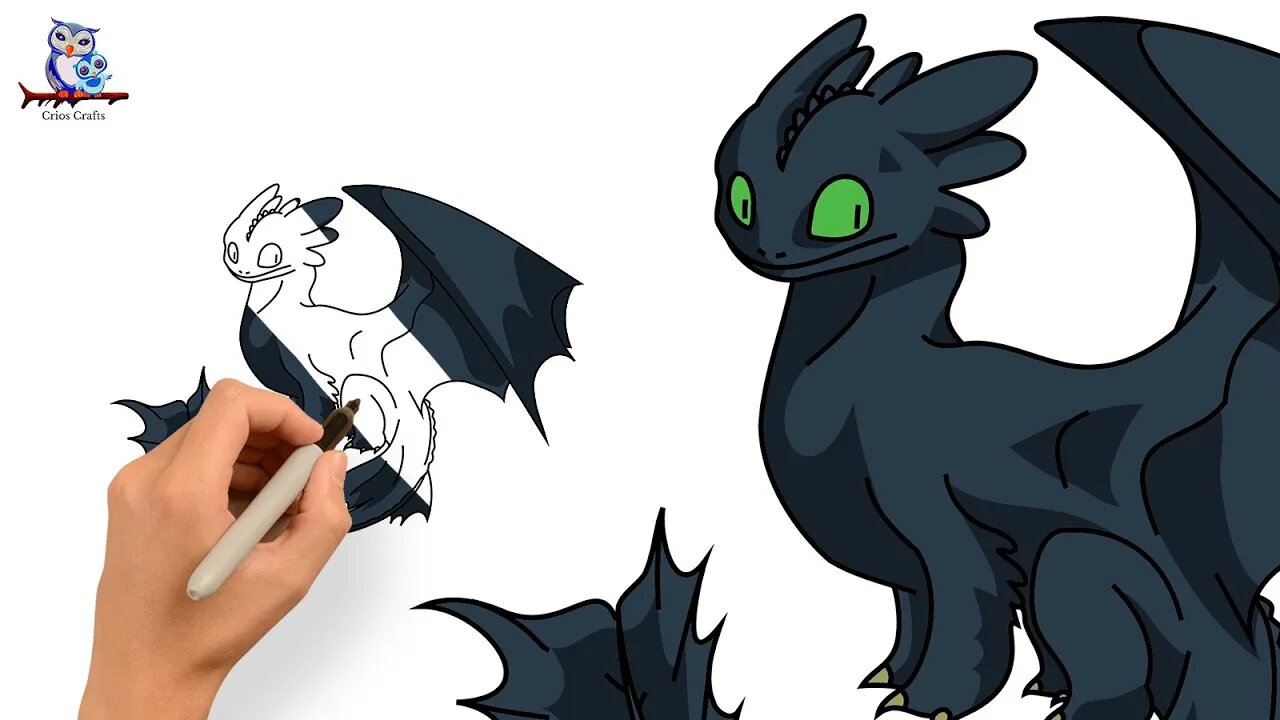 How to Draw Toothless - How to Train Your Dragon