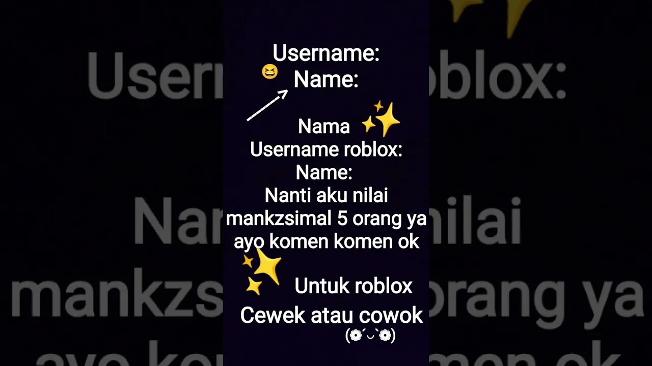 apa name dan username kalian ayo komen #roblox