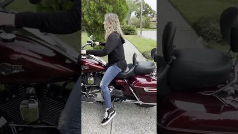 Her first time on a Harley