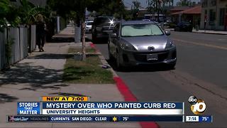 Mystery over who painted curb red