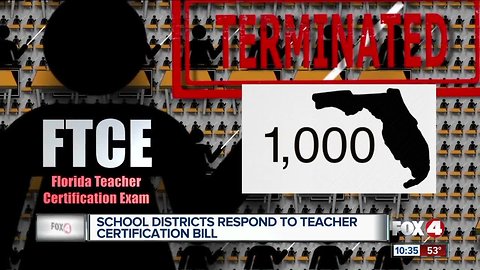 Florida school districts respond to bill taking aim at teacher certification (FTCE) controversy