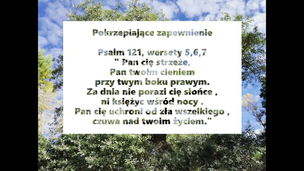 Pokrzepiające zapewnienie Psalm 121, wersety 5,6,7