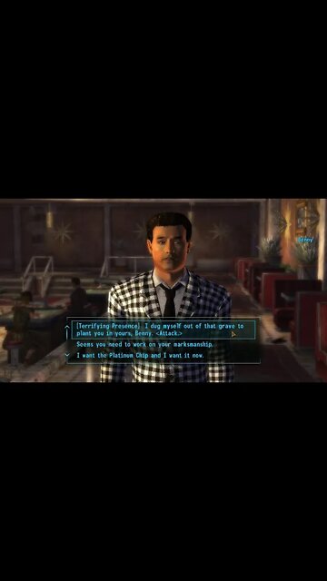 Fallout New Vegas How To Properly Use Terrifying Presence On Benny #Shorts