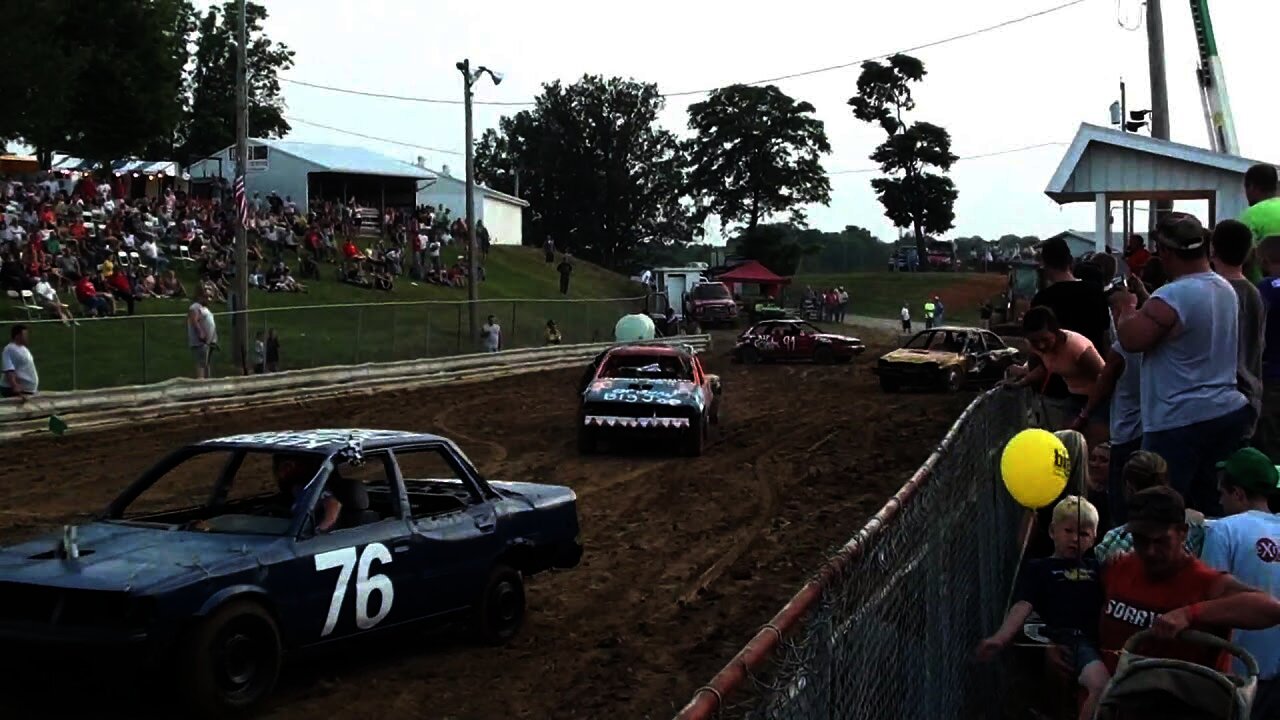 Kenton County Fair KY mini car demo derby 7-12-10 heat 1 part 1