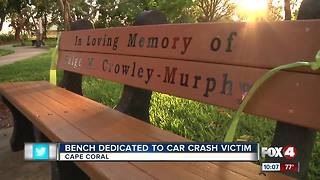 Cape couple has bench dedicated to daughter who died in crash