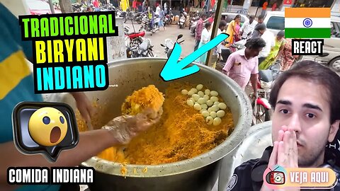 O tradicional ARROZ BIRYANI da ÍNDIA! Reagindo a COMIDAS DE RUA INDIANAS | Veja Aqui Reacts