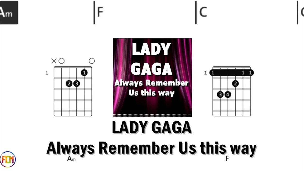 LADY GAGA Always Remember Us this way FCN GUITAR CHORDS & LYRICS