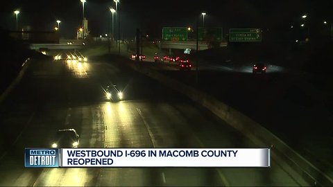 Westbound I-696 reopens in Macomb County