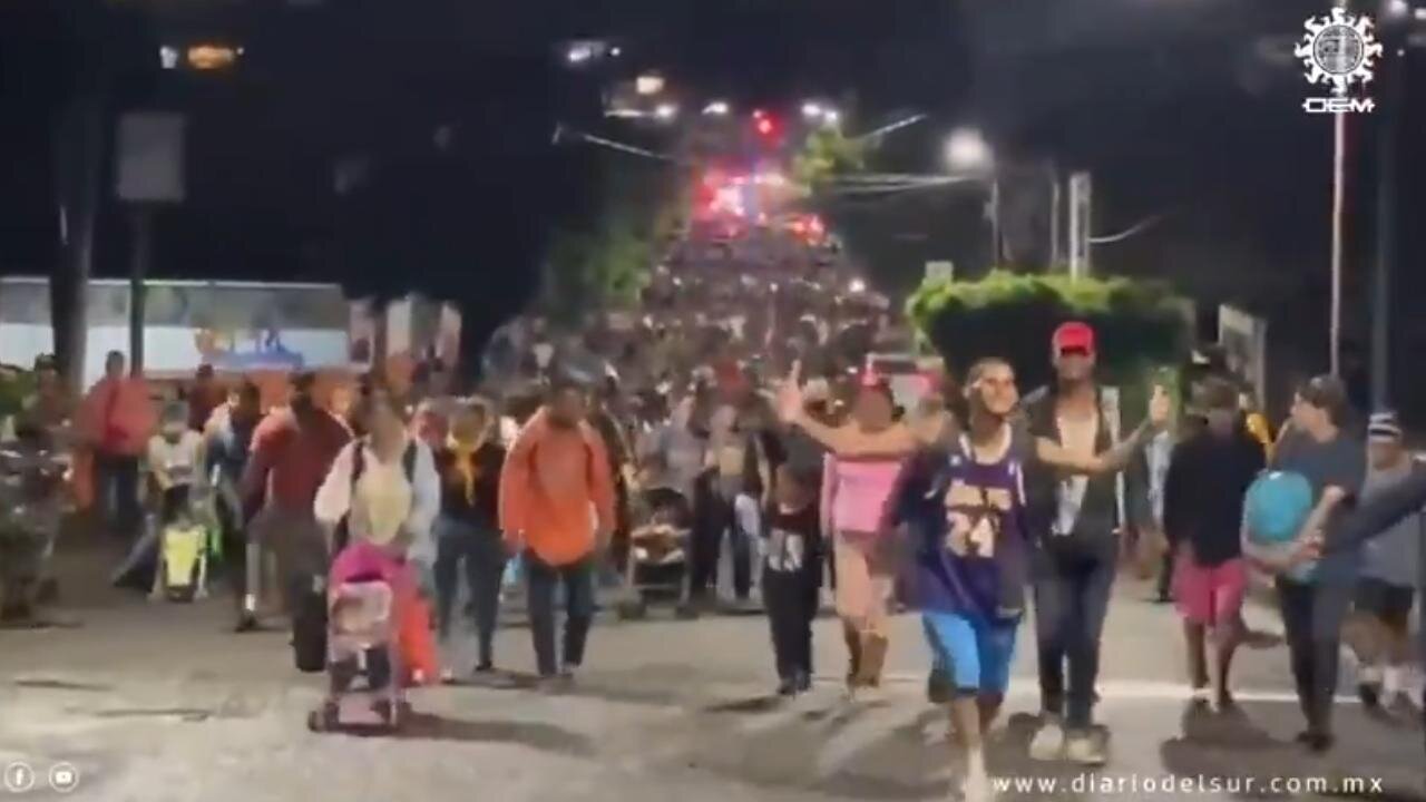 Massive Caravan Trying to Storm Border bef President Trump's Return (11/20/24)