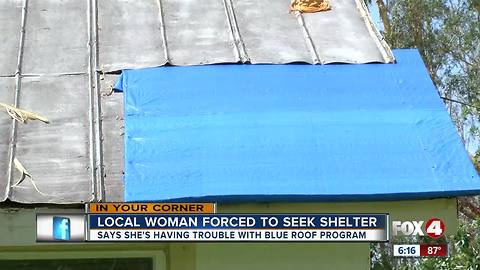 Estero couple seeks shelter after roof damage