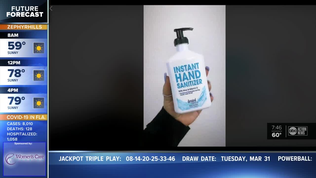 Oldsmar business transitions to making sanitizer for the community