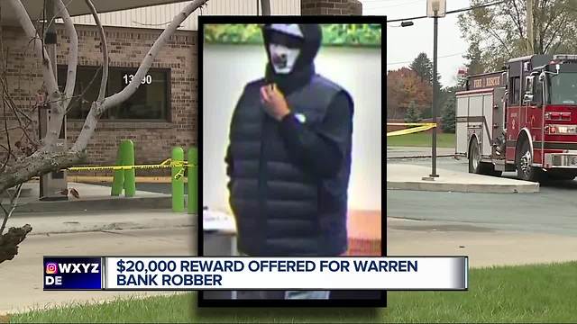 Warren bank offering $20K reward for robber who doused clerk in gas