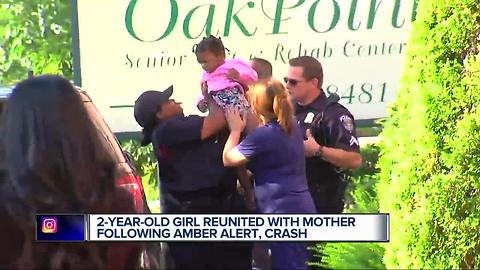 2-year-old girl reunited with mother following Amber Alert and crash