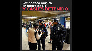 Joven se lleva susto de la policía al tocar música en el metro