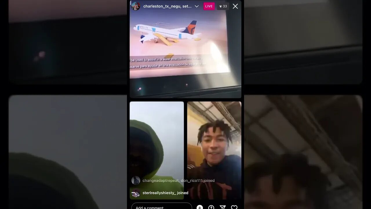 CHARLESTON WHITE IG LIVE: Charleston On A Plane Enjoying The View (02/03/23)