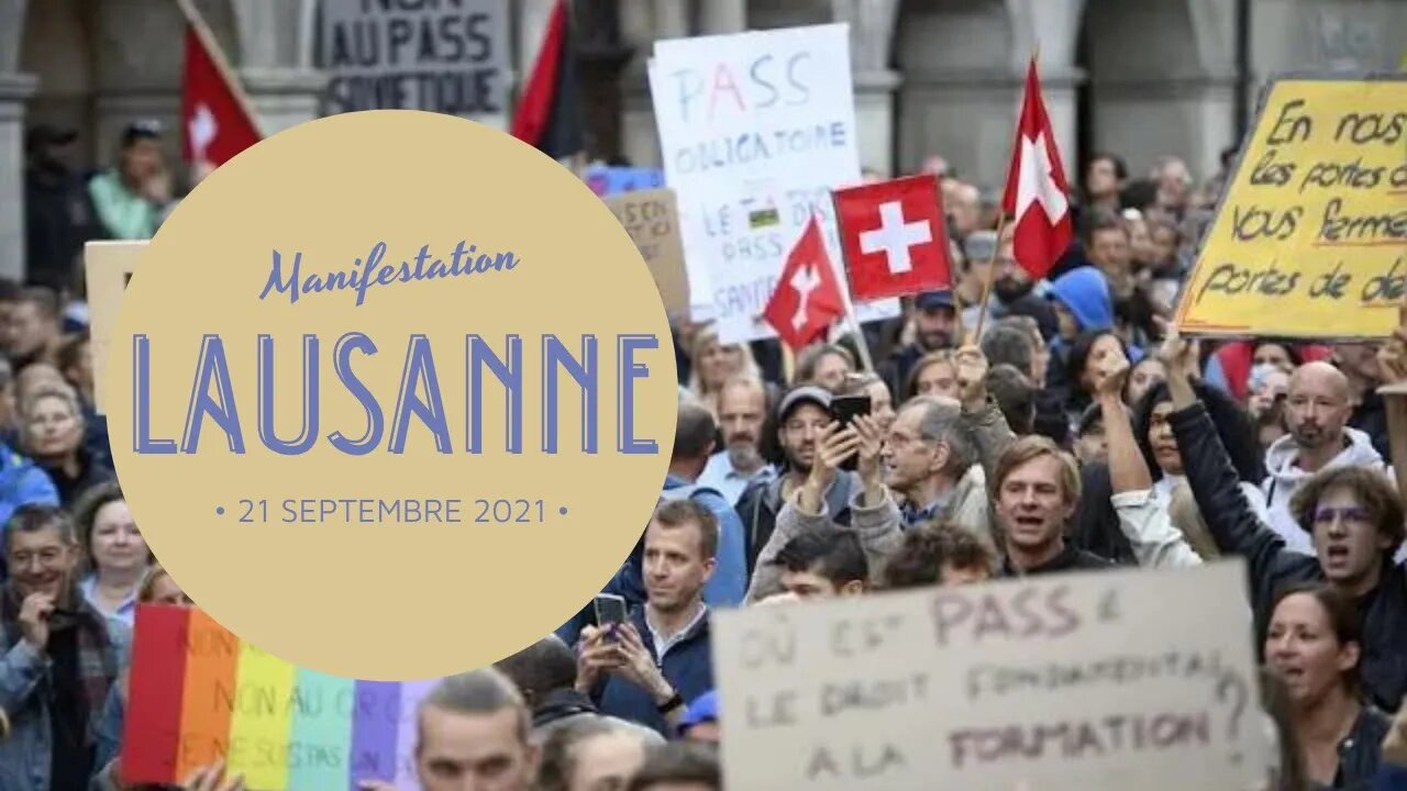 Lausanne - 21.09.21 - Manifestation d'étudiants contre le certificat COVID