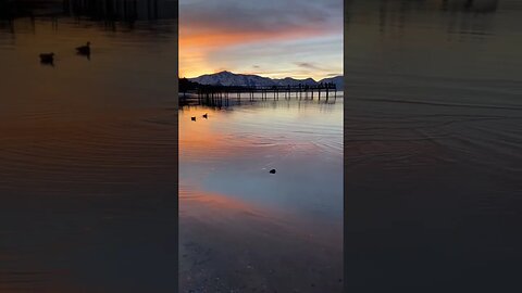 Rainbow ripple on Lake Tahoe at Sunset. #shorts