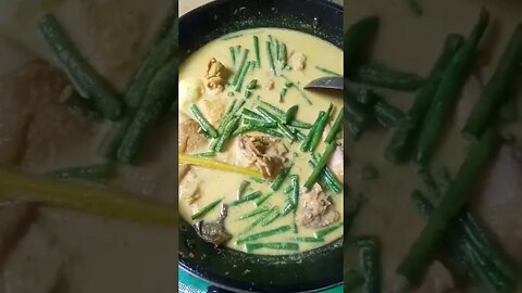 Gulai #kacang_panjang tambah ayam dan telur