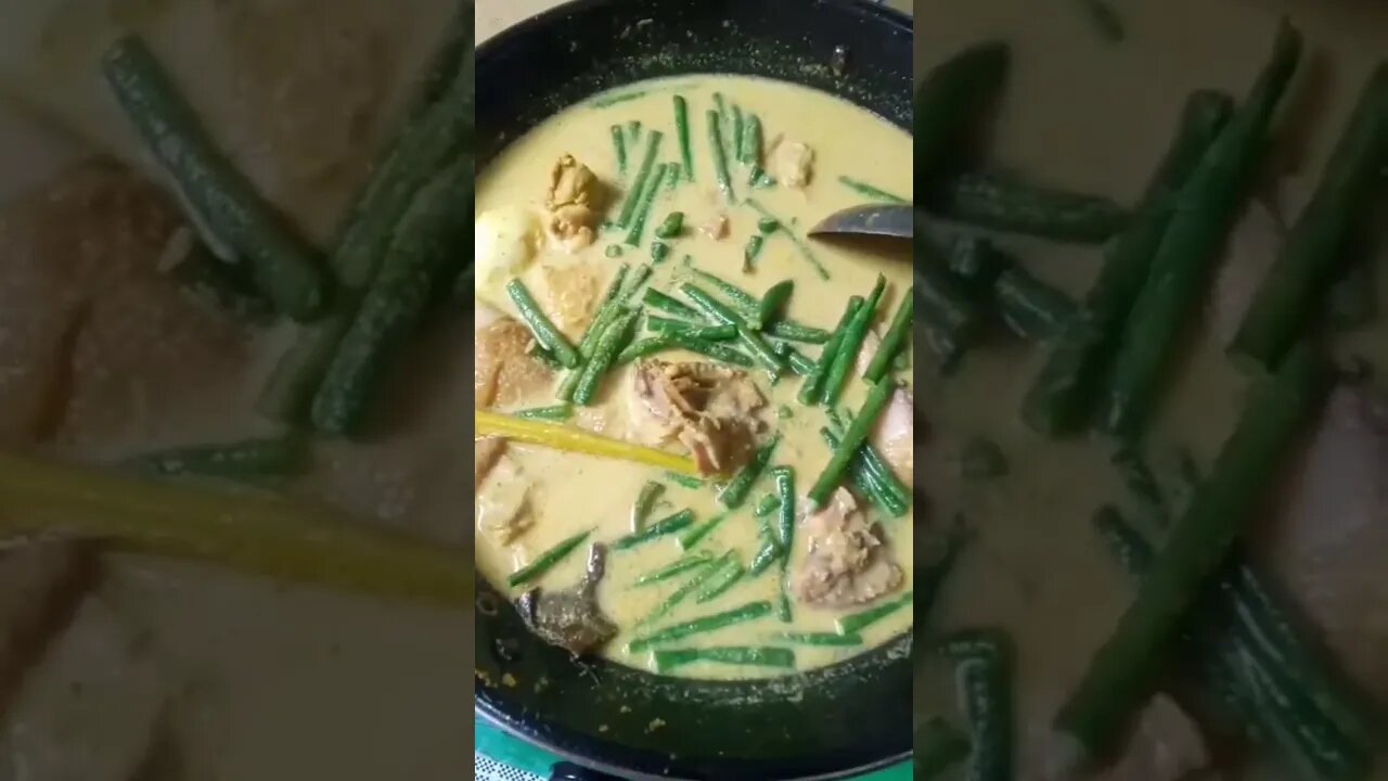 Gulai #kacang_panjang tambah ayam dan telur