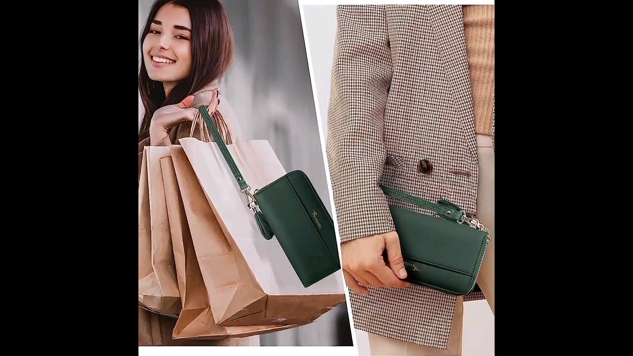 Travelambo Womens Wallet Tassel Bifold Ladies Cluth Wristlet Wrist strap