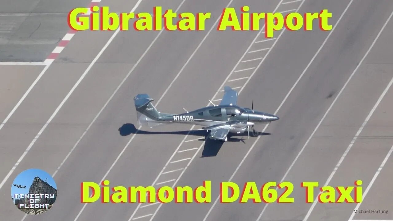 Diamond Aircraft Taxi at Gibraltar Airport Runway