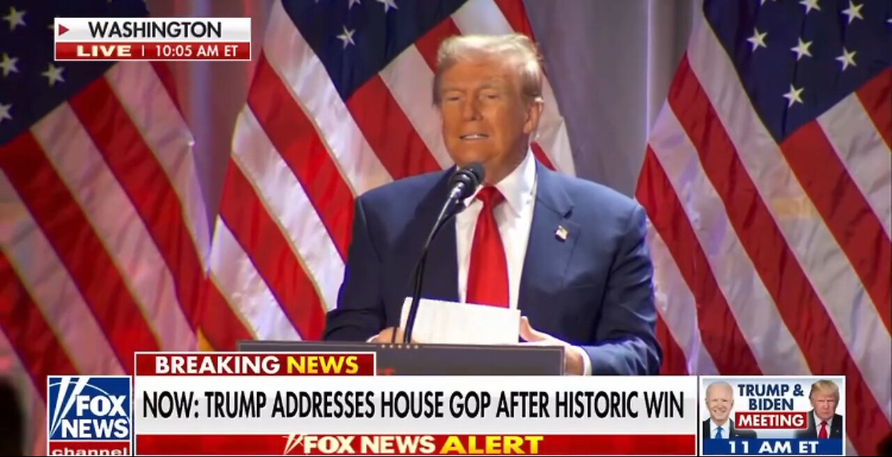 President Trump addresses House Republicans on Capitol Hill