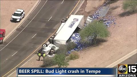 Beer truck crash in Tempe