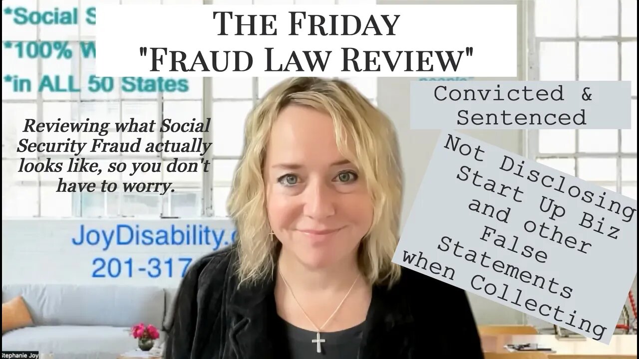 Big Don't - Social Security Fraud in Montana Due to Concealing Start-Up Biz and more