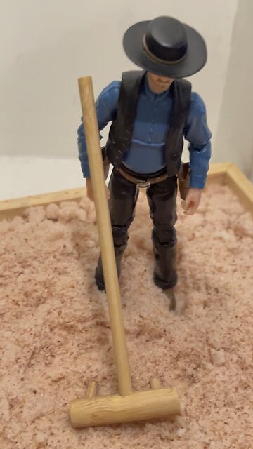 Clay likes to do a little zen gardening