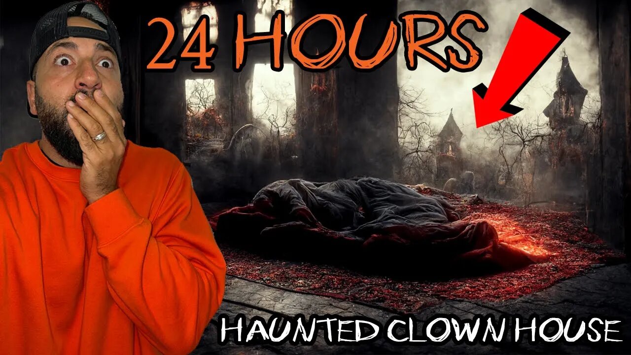 24 HOUR CHALLENGE IN MY HAUNTED ABANDONED IT CLOWN HOUSE GONE WRONG!