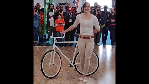 Beautiful Girl Bicycle Performs....