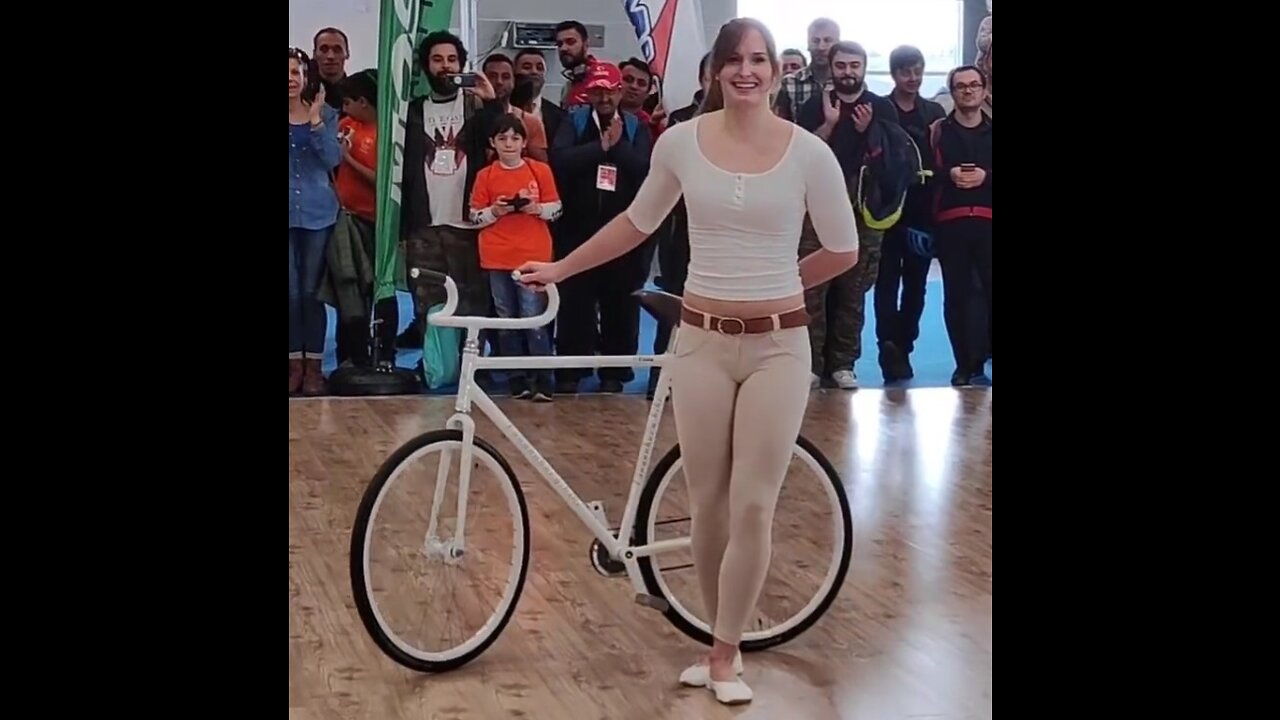 Beautiful Girl Bicycle Performs....