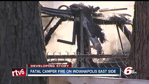 Firefighters find body in camper after putting out fire on Indy's northeast side