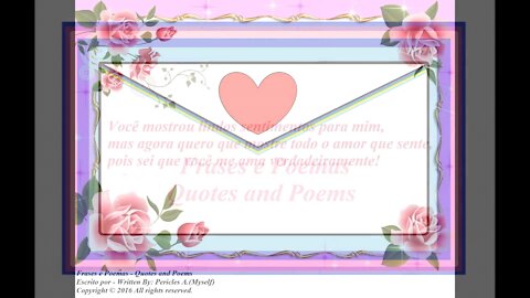 Você mostrou lindos sentimentos para mim, quero que mostre todo o amor! [Frases e Poemas]