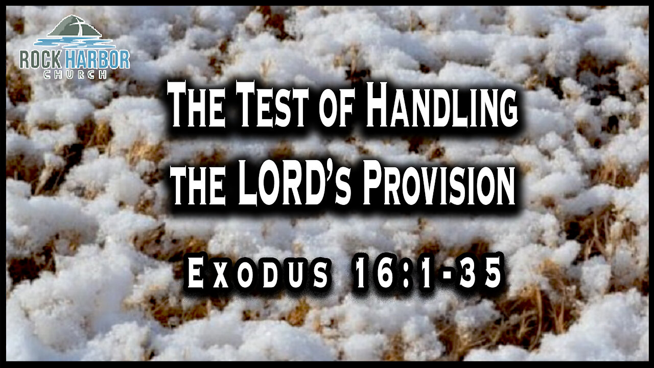 Sunday Sermon 2-21-2021, The Test of Handling the Lord's Provision - Exodus 16:1-35