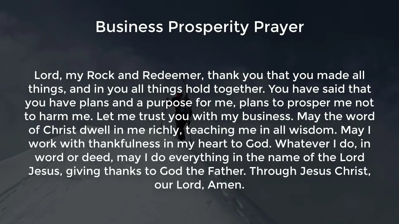 Business Prosperity Prayer (Prayer for Success and Prosperity in Business)